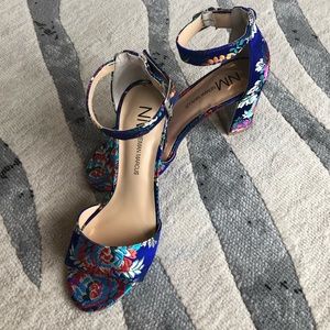 Neiman Marcus Multi-Colored Embroidered Heels